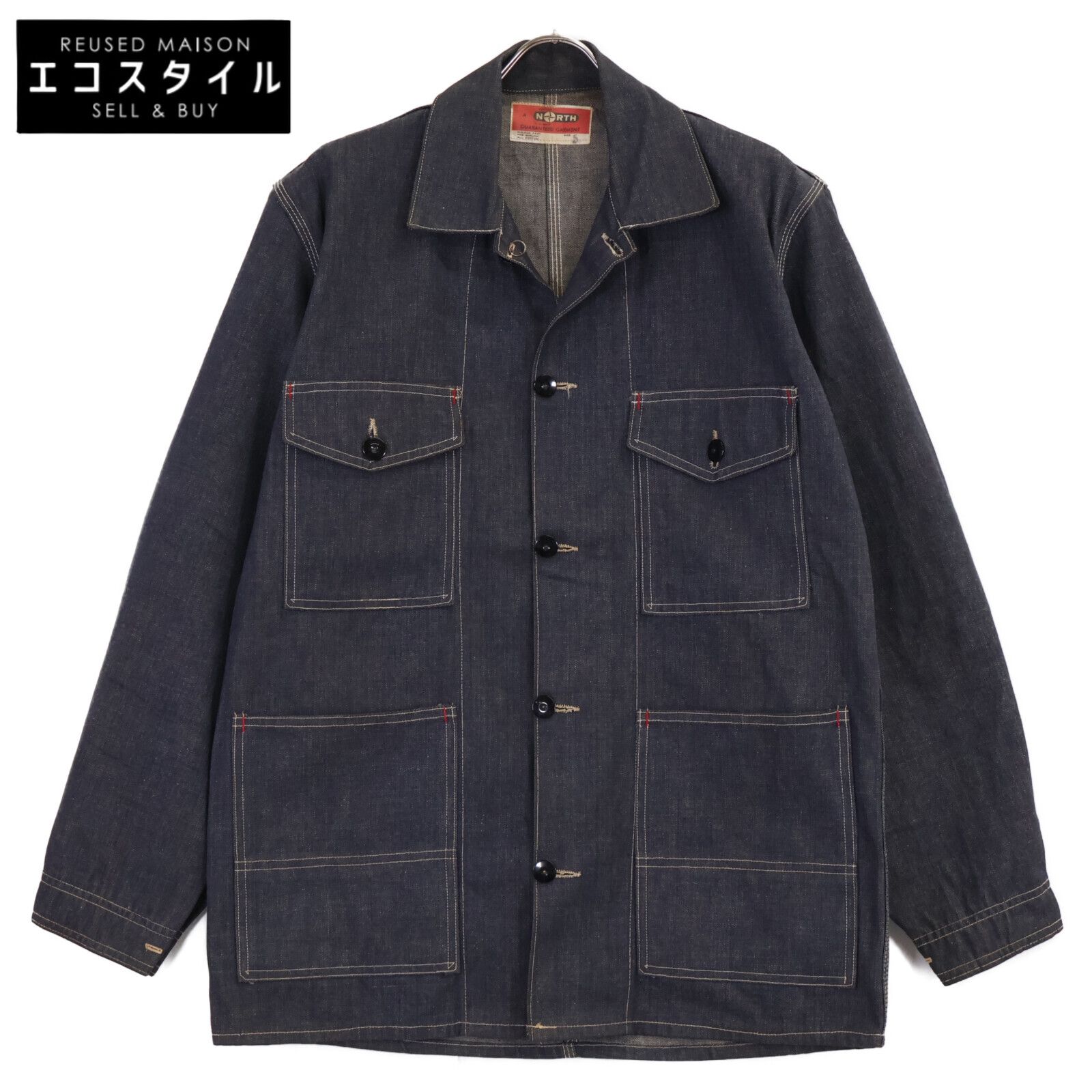 VINTAGE ヴィンテージ 推定 40s頃 チェンジボタン デニム インディゴ 