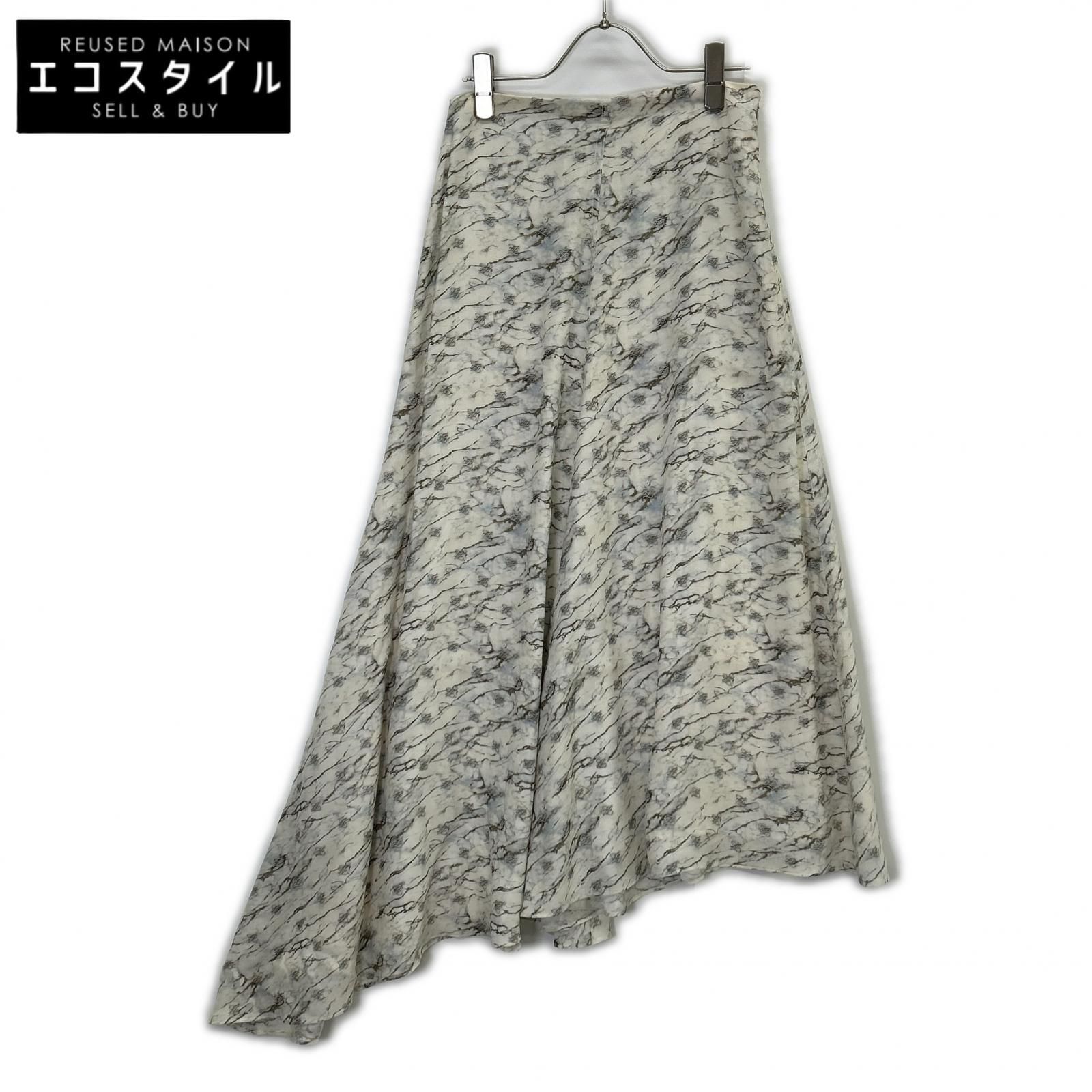 FENDI　フェンディ　21年製 FQ7226 ロゴ シルク フレアスカート　38