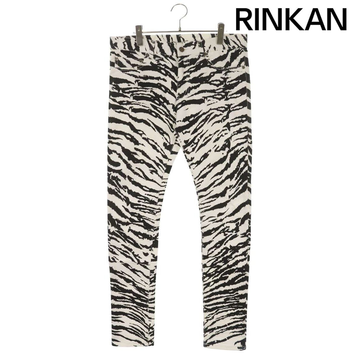 サンローランパリ 14SS 344108 YM78R ゼブラ総柄スキニーデニムパンツ メンズ 32