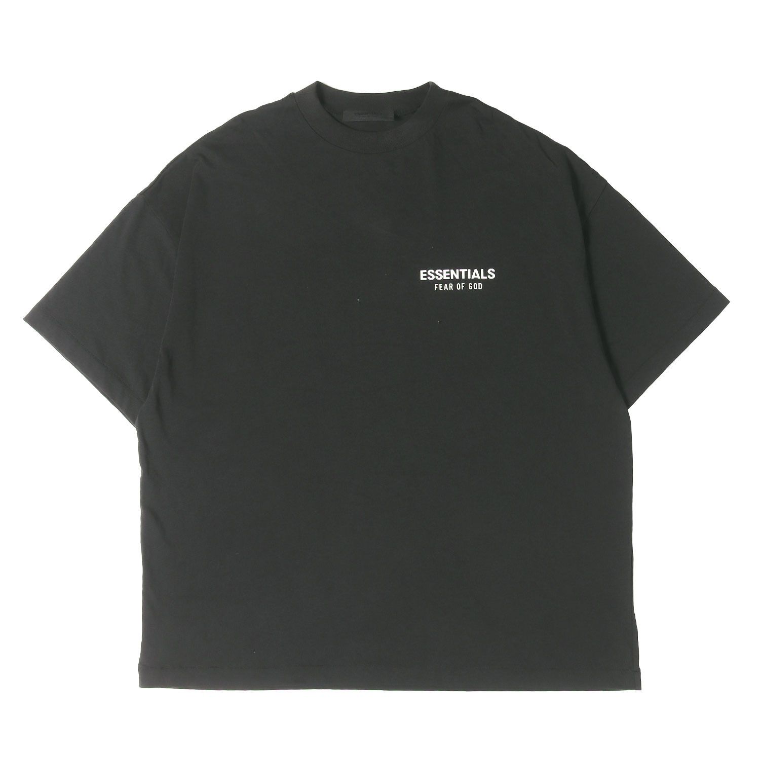 【美品】FEAR OF GOD フィアオブゴッド Tシャツ ブラック 黒 サイズ:M FOG ESSENTIALS ブランドロゴ オーバーサイズ Tシャツ トップス カットソー 半袖【メンズ】【中古】