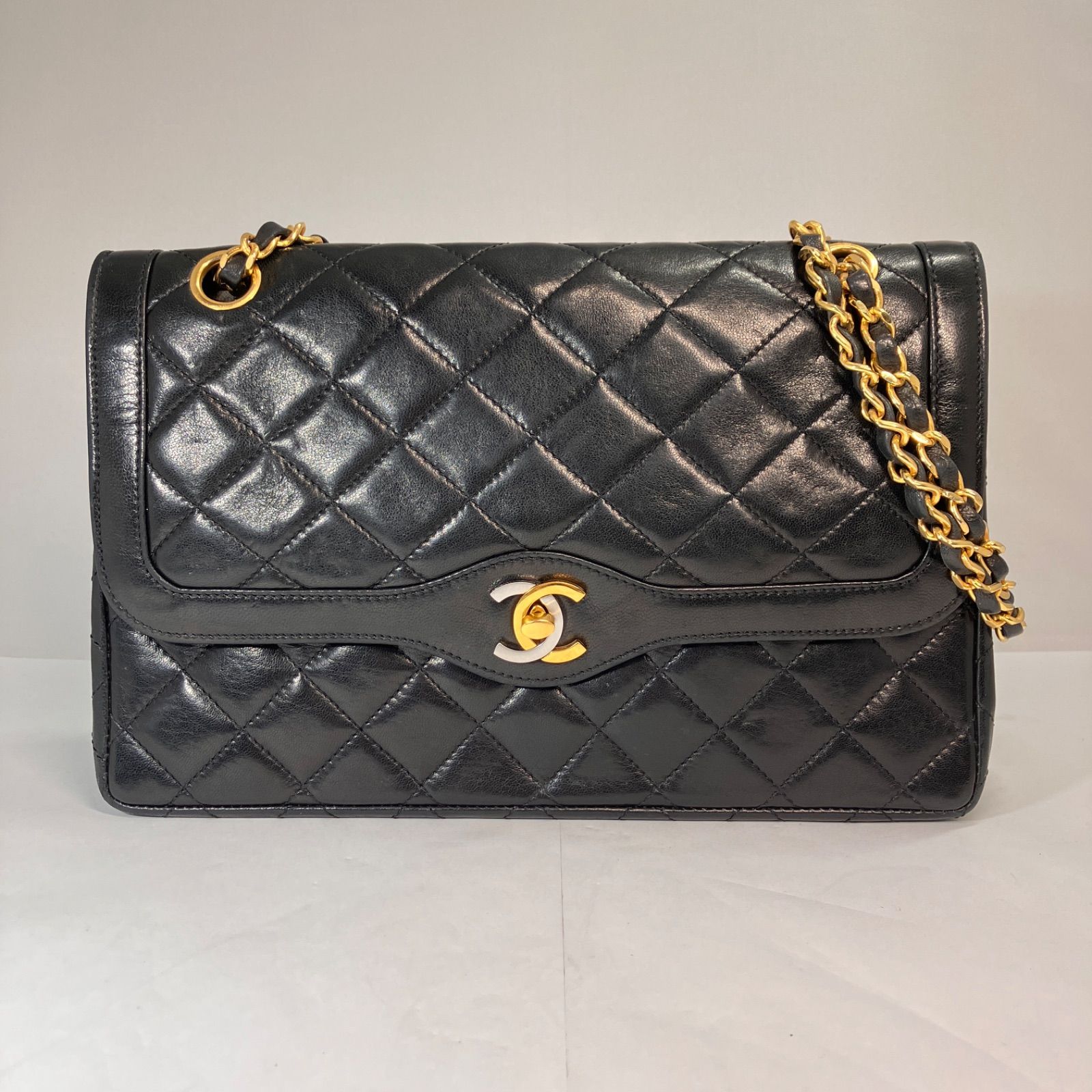 CHANEL シャネル マトラッセ パリ限定 Wフラップ チェーン ショルダー 