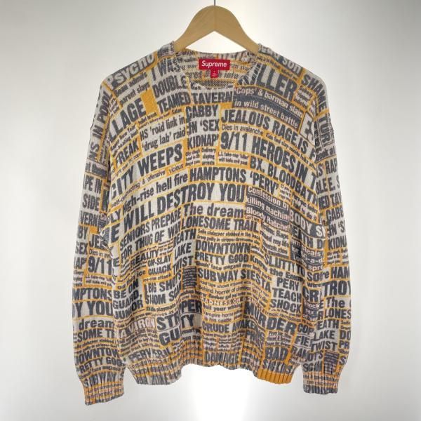 【中古】Supreme ニュースペーパー セーター サイズS[91]