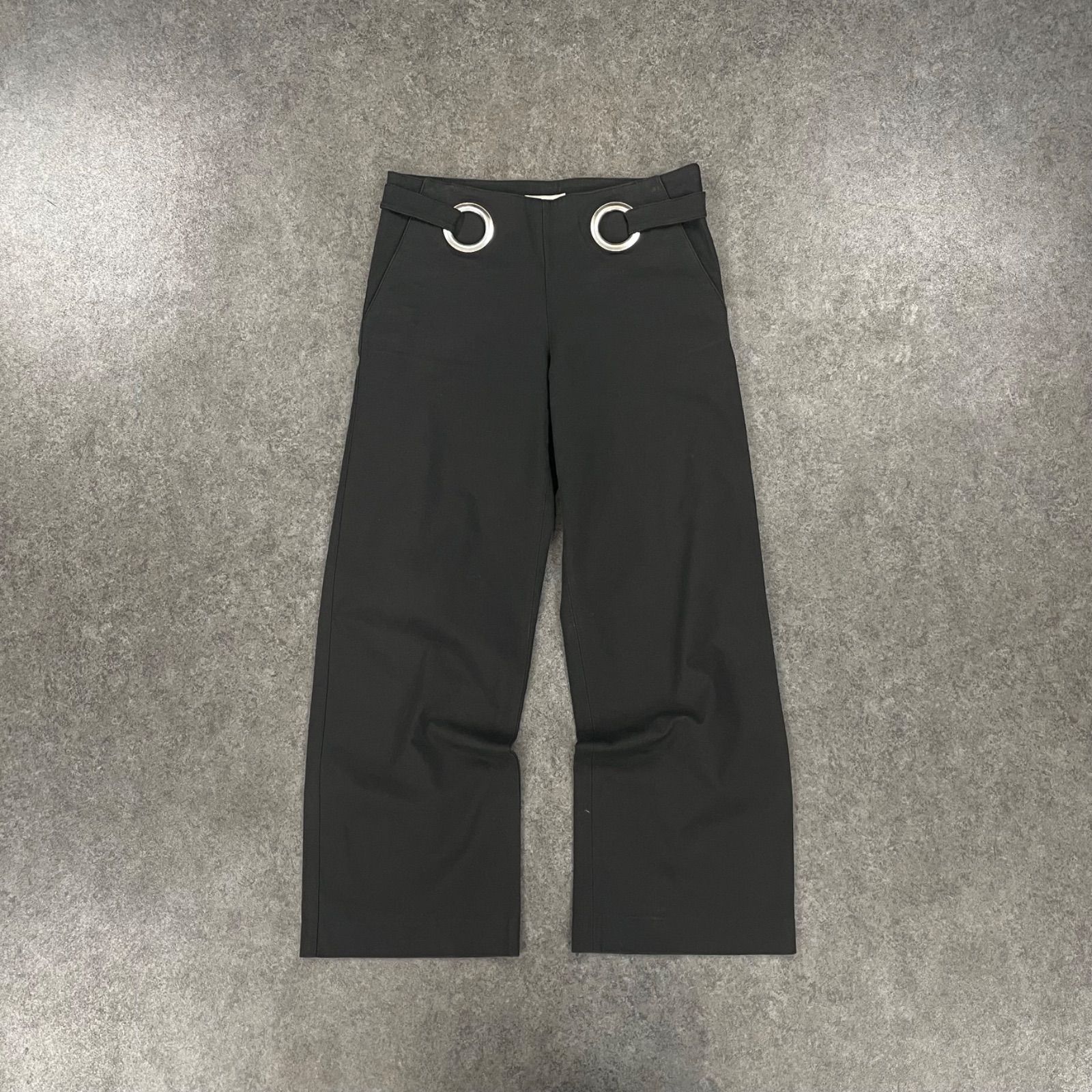 イタリア製 EMPORIO ARMANI エンポリオアルマーニ スラックス ワイドパンツ リング デザイン 40