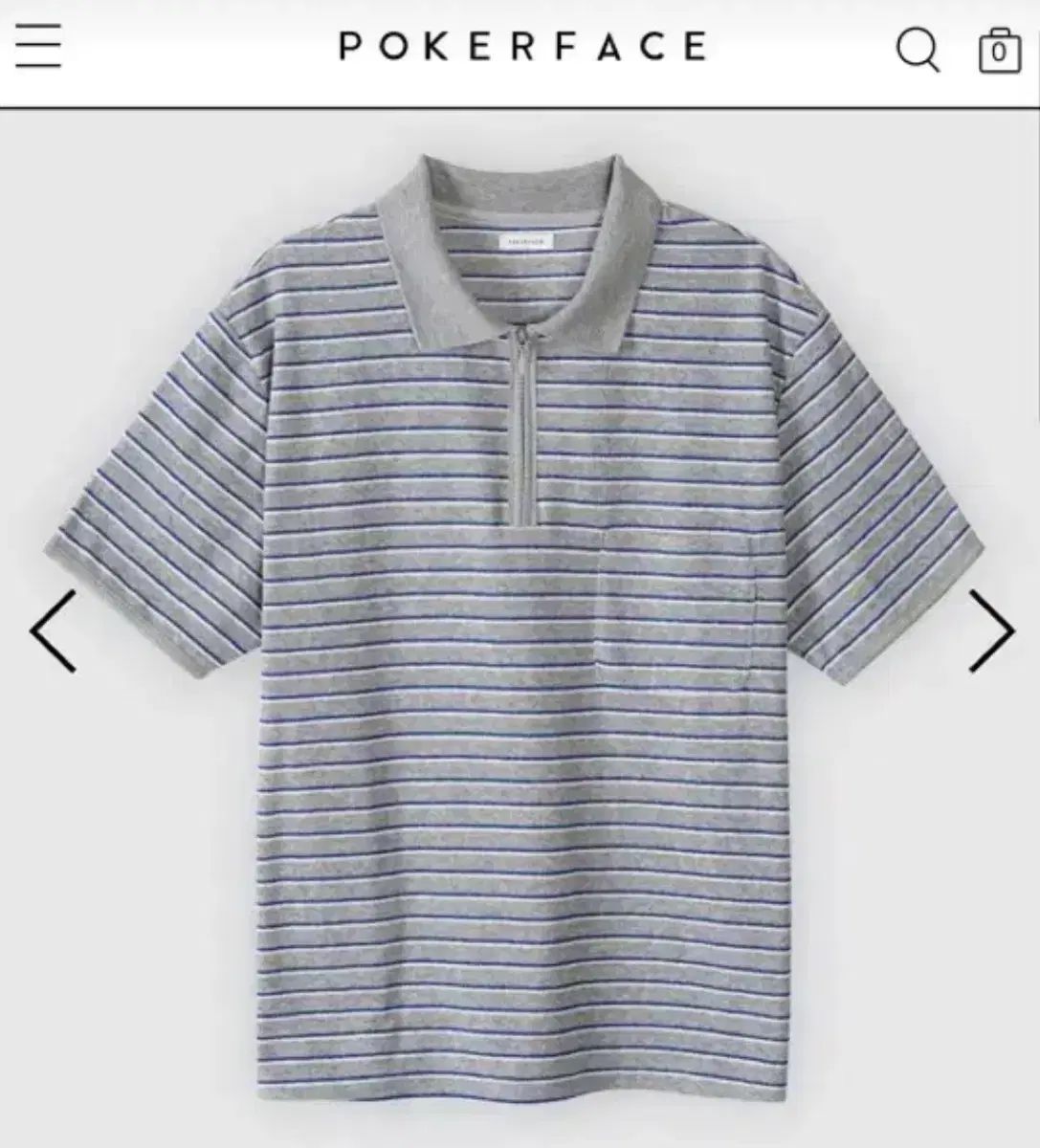 (2) ポーカーフェイス ストライプ ポロTシャツ