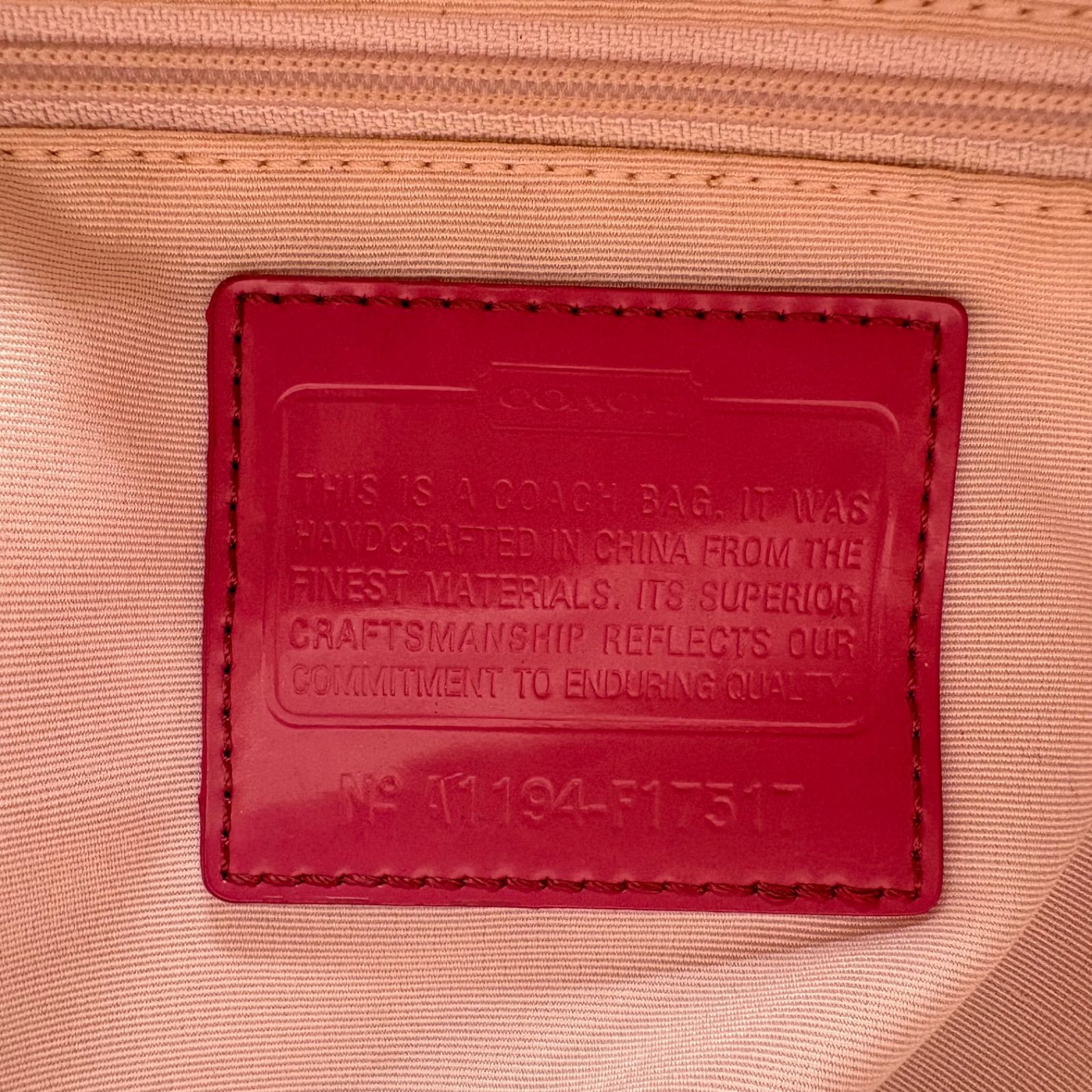 COACH Y2K Signature Turnlock Canvas Tote Bag Beige Pink F14659