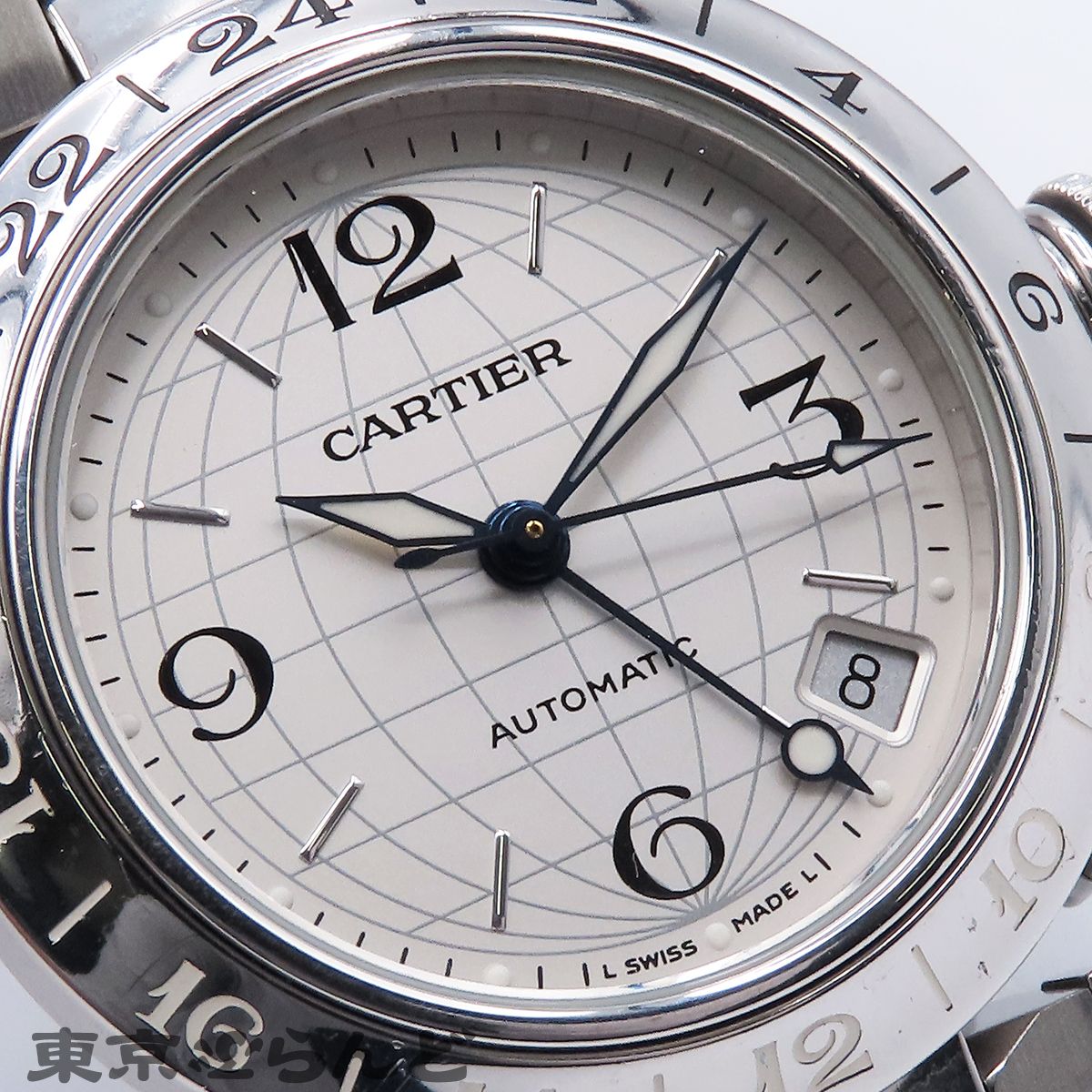 カルティエ CARTIER パシャC メリディアン GMT W31078M7 シルバー