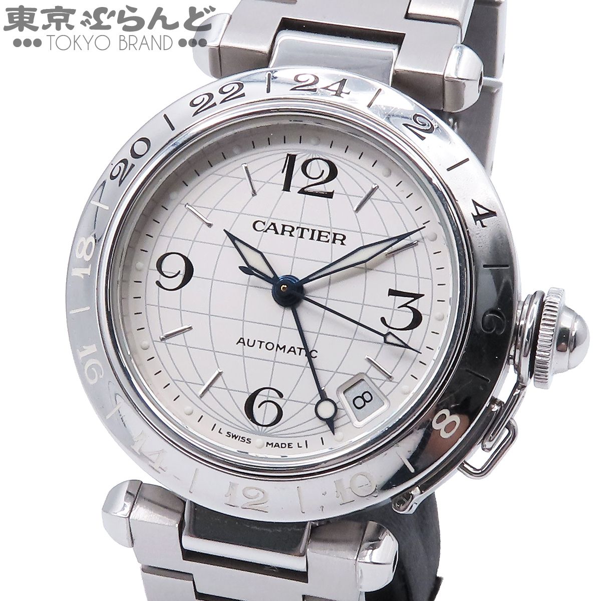 カルティエ CARTIER パシャC メリディアン GMT W31078M7 シルバー