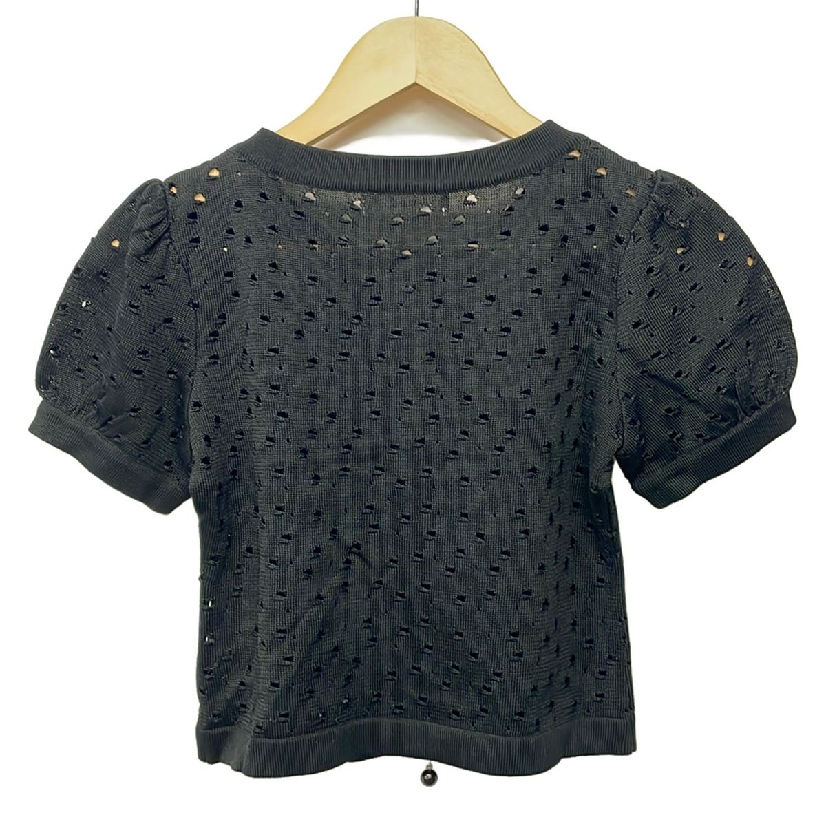 Rene(ルネ) カーディガン サイズ36 S レディース美品 - 黒 半袖/ジップ