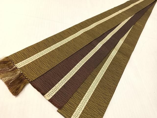 平和屋着物●男性　本場筑前博多織　両面　角帯　吉祥間道　正絹　逸品　CABH4411vp