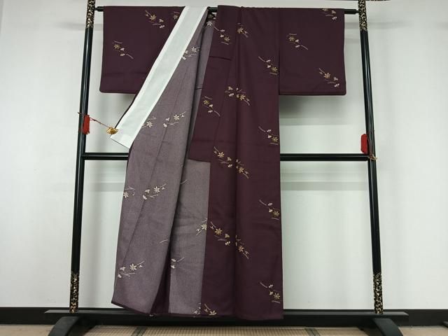 平和屋着物▽小紋　単衣　吹き寄せ文　洗える着物　AABJ1771jh
