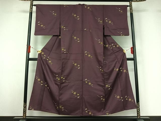 平和屋着物▽小紋　単衣　吹き寄せ文　洗える着物　AABJ1771jh