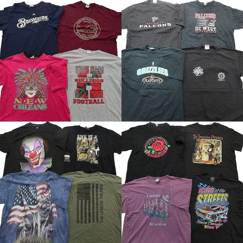 古着卸 まとめ売り プリント Tシャツ 16枚セット ( メンズ XL ) レーシング アニマル 動物 プロチーム NFL 中古 古着 NF6205