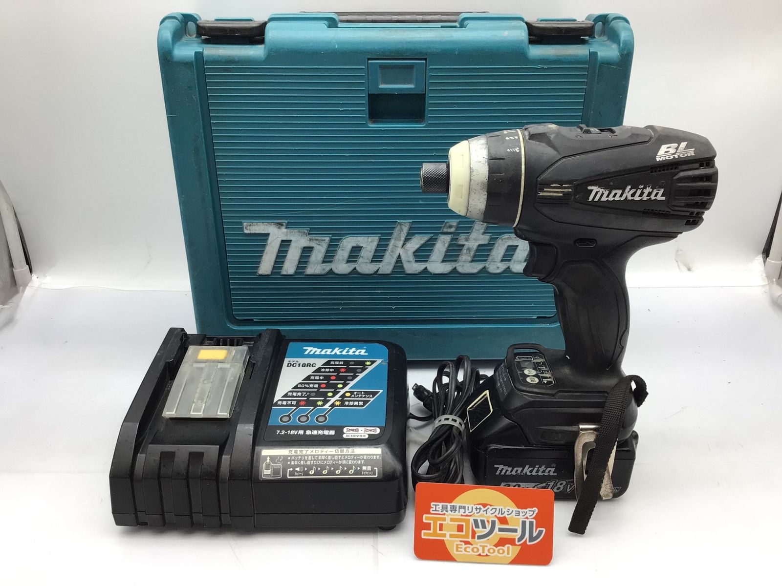 【中古品】Makita/マキタ TP141DZB ☆ 18v充電式4モードインパクトドライバ黒・充電器・バッテリー1個セット [IT_U2S3G][知立][M04]