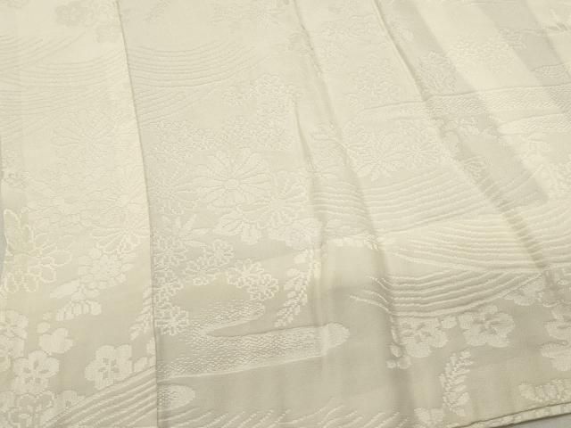 平和屋着物□長襦袢 無双仕立て 流水花地紋 半衿刺繍 正絹 逸品
