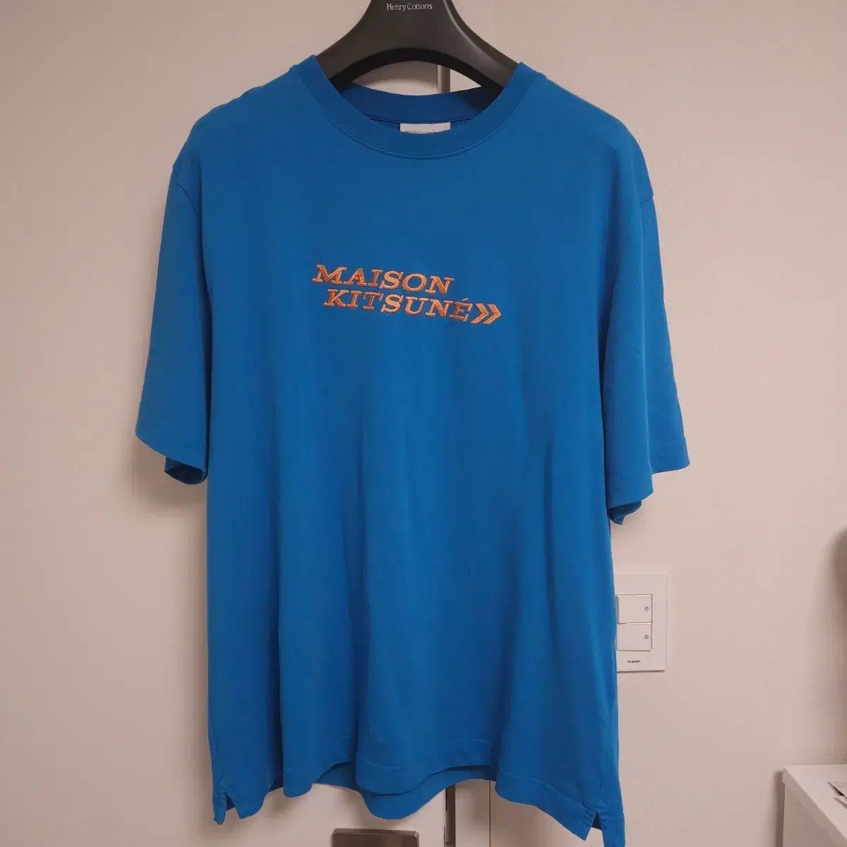 M メゾンキツネ オーバーサイズ コンフォートTシャツ 半袖Tシャツ ブルー