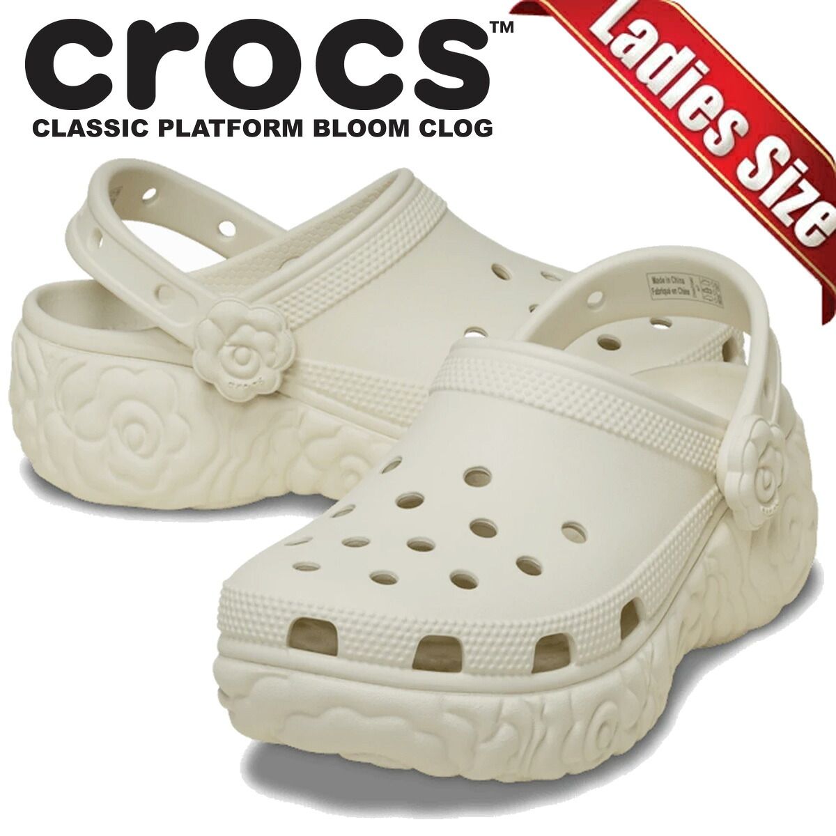 クロックス クラシック プラットフォーム ブルーム クロッグ サミットホワイト crocs CLASSIC PLATFORM BLOOM CLOG SUMMIT WHITE 213447-2md サンダル シューズ メンズ レディース ユニセックス
