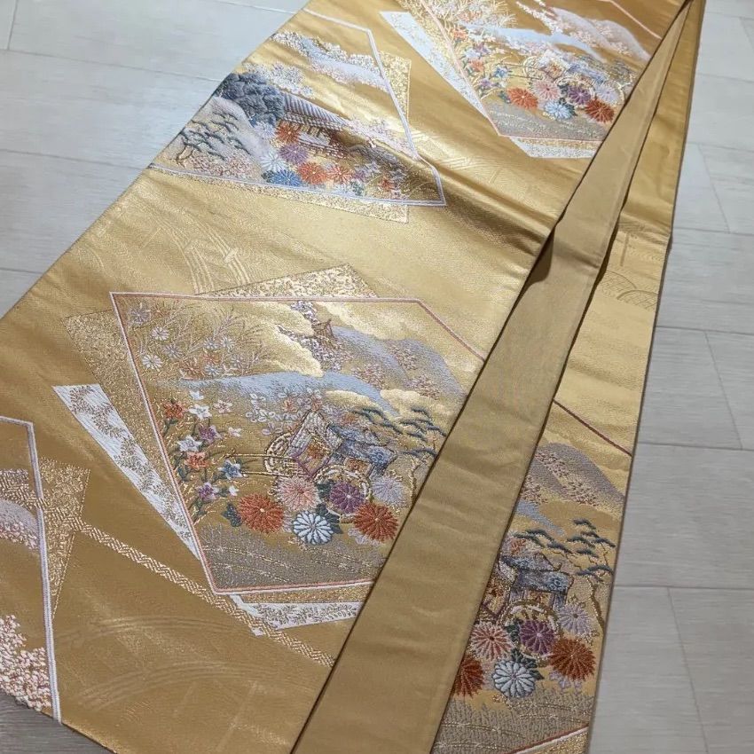本金箔 袋帯 正絹 ろ08G14 - メルカリ