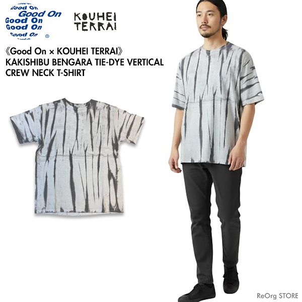 [数量限定] Good On × KOUHEI TERRAI グッドオン 寺井康平 コラボ KTER2602 柿渋弁柄 縦 S/S Tシャツ 半袖 綿 メンズ ユニセックス 日本製 Pナチュラル L