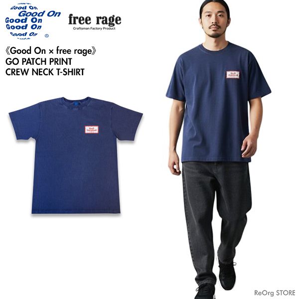 [数量限定] Good On × free rage グッドオン フリーレイジ コラボ OLSS1322P GO パッチプリント PATCH PRINT Tシャツ 半袖 綿 メンズ ユニセックス 日本製 Pネイビー M 6,006円