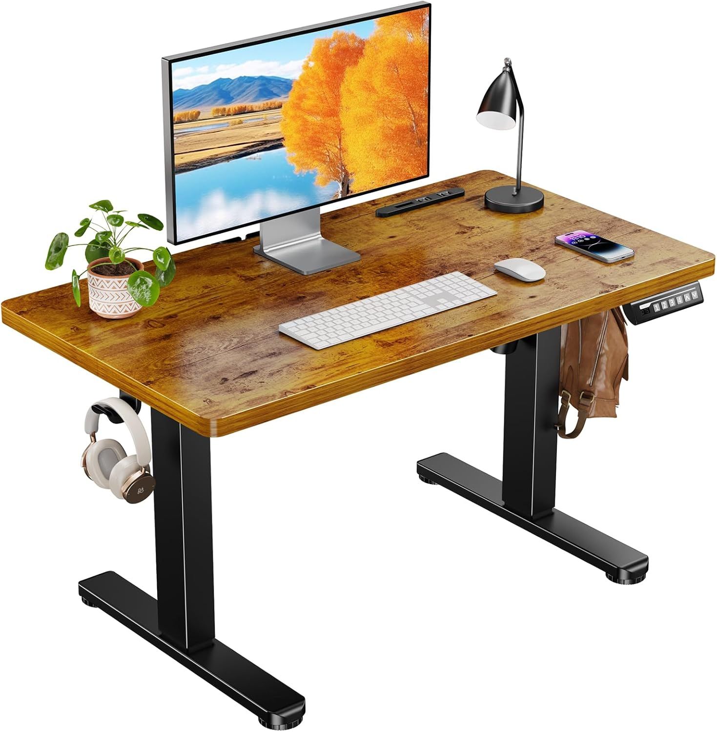 ErGear 電動昇降式デスク ロータイプ 高さ48-72cm コンセント&USB