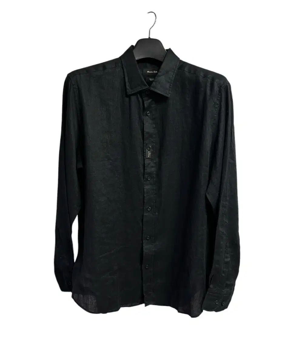 (新品) マッシモ ドゥッティ レギュラーフィット リネン シャツ ブラック XL size