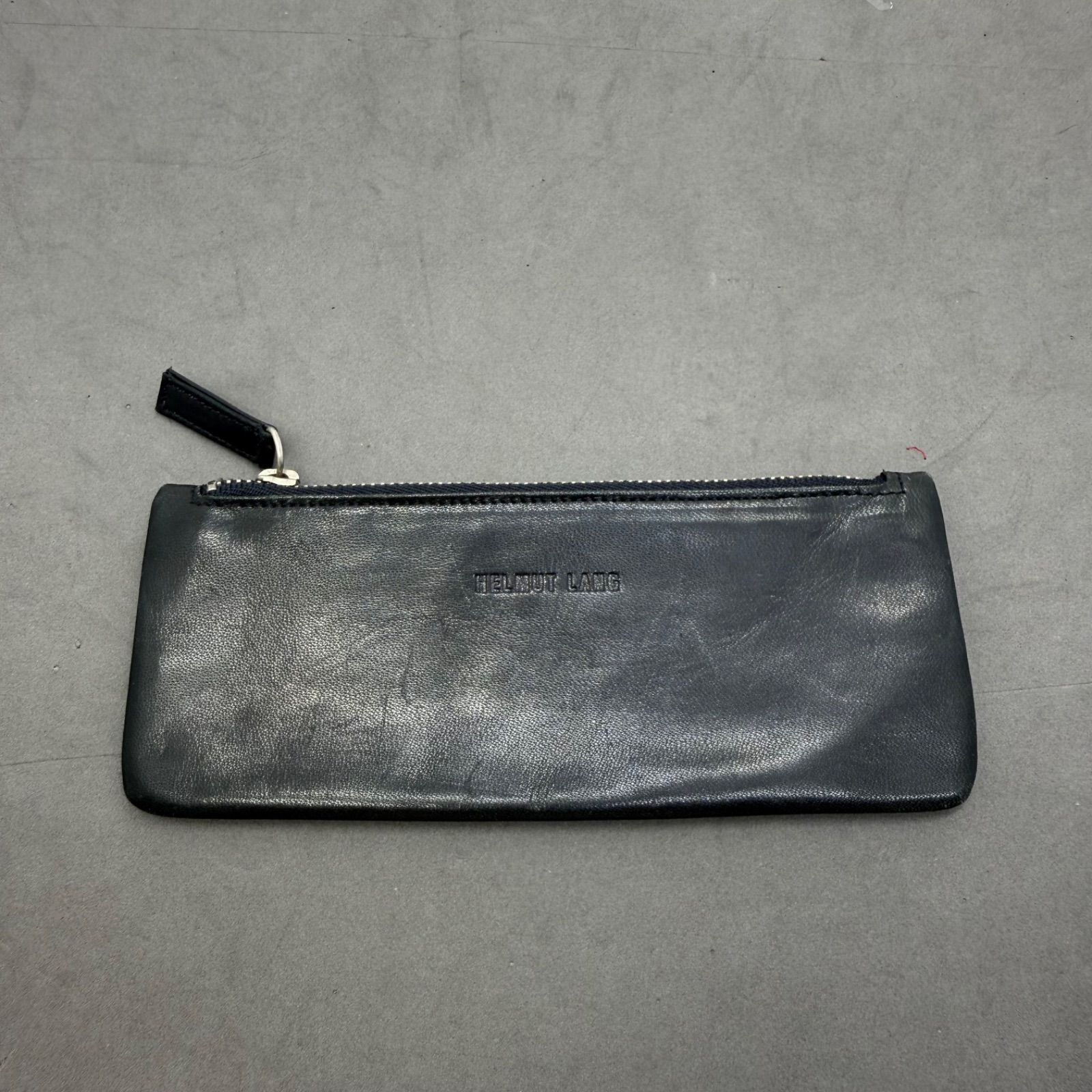 良品 HELMUT LANG ヘルムートラング ケープ ポンチョ ブラック 黒 HELMUT LANG archive BLK Leather pouch ヘルムートラング アーカイブ