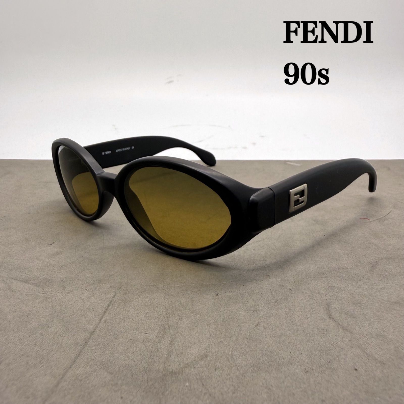 FENDI 90s Italy vintage OVAL sunglasses SL 7650 フェンディ ヴィンテージ オーバル サングラス レア イタリア製 マットブラック 雰囲気良し