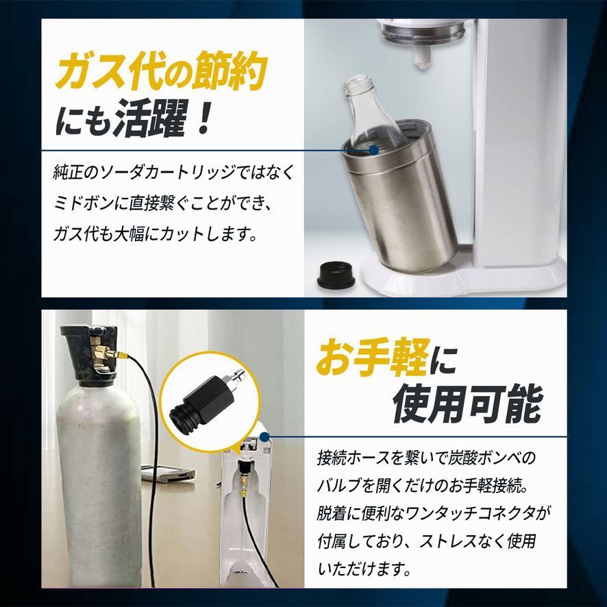ミドボン ソーダストリーム ソーダミニ ドリンクメイト ホース 1.5M