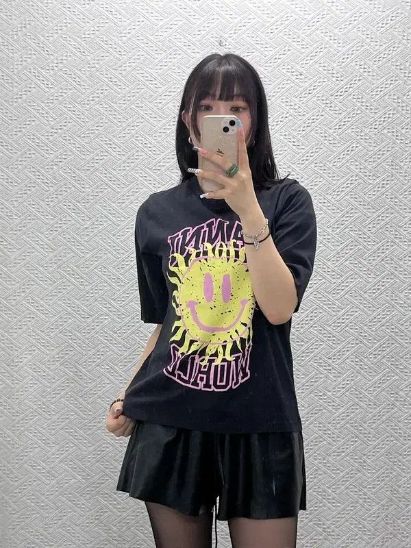 GANNI ガニー ヴィンテージ ストリート Kitsch キッチ スマイル SMiLEY プリンティング 半袖Tシャツ 90 C12907