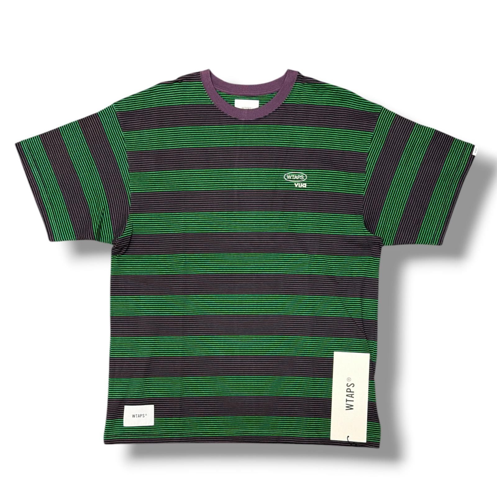 未使用 WTAPS 23AW BDY 01 / SS / COTTON. TEXTILE. PROTECT ボーダーTシャツ カットソー ダブルタップス 232ATDT-CSM07 グリーン 3 （1371M）