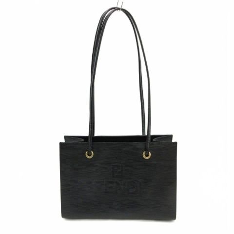フェンディ FENDI エピ ショルダーバッグ レザー ロゴ型押し ブラック