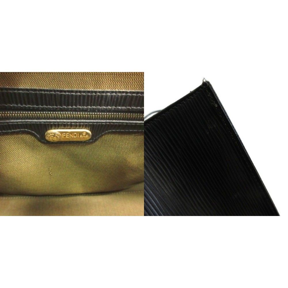 フェンディ FENDI エピ ショルダーバッグ レザー ロゴ型押し ブラック
