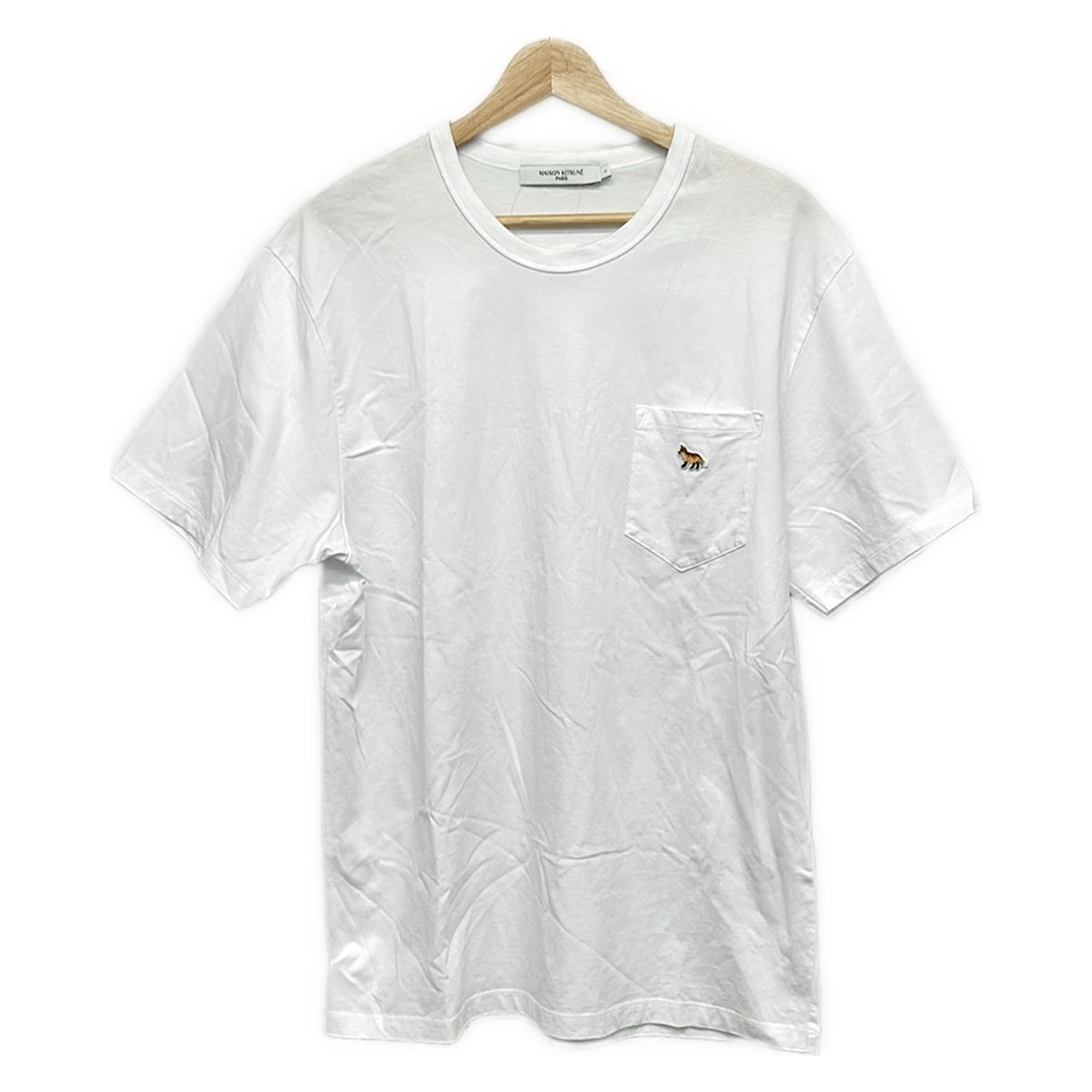 MAISON KITSUNE(メゾンキツネ) 半袖Tシャツ サイズL メンズ美品 - 白 クルーネック