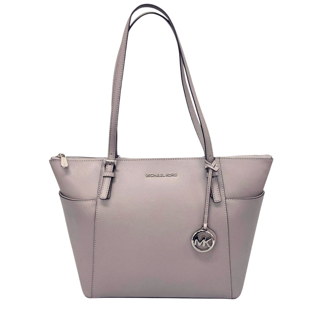 MICHAEL KORS ライトグレー ビジネスバッグ 新着】MICHAEL KORS レザー グレー トートバッグ シルバー 30F4STTT9L
