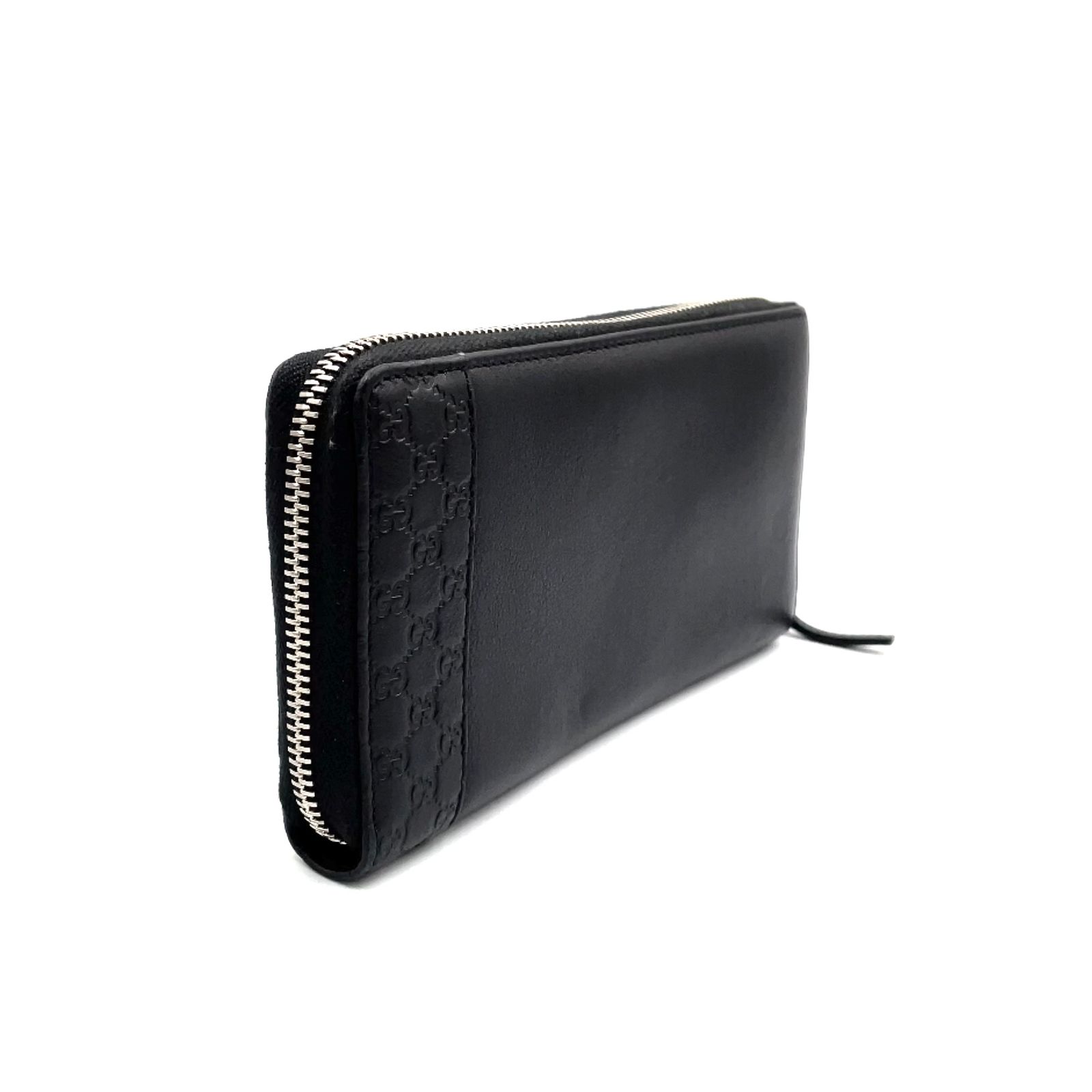 グッチ GUCCI 長財布 MISTRALレザーラウンド　黒 307993　美品 新着】GUCCI ミストラルマイクログッチシマ グッチシマ レザー