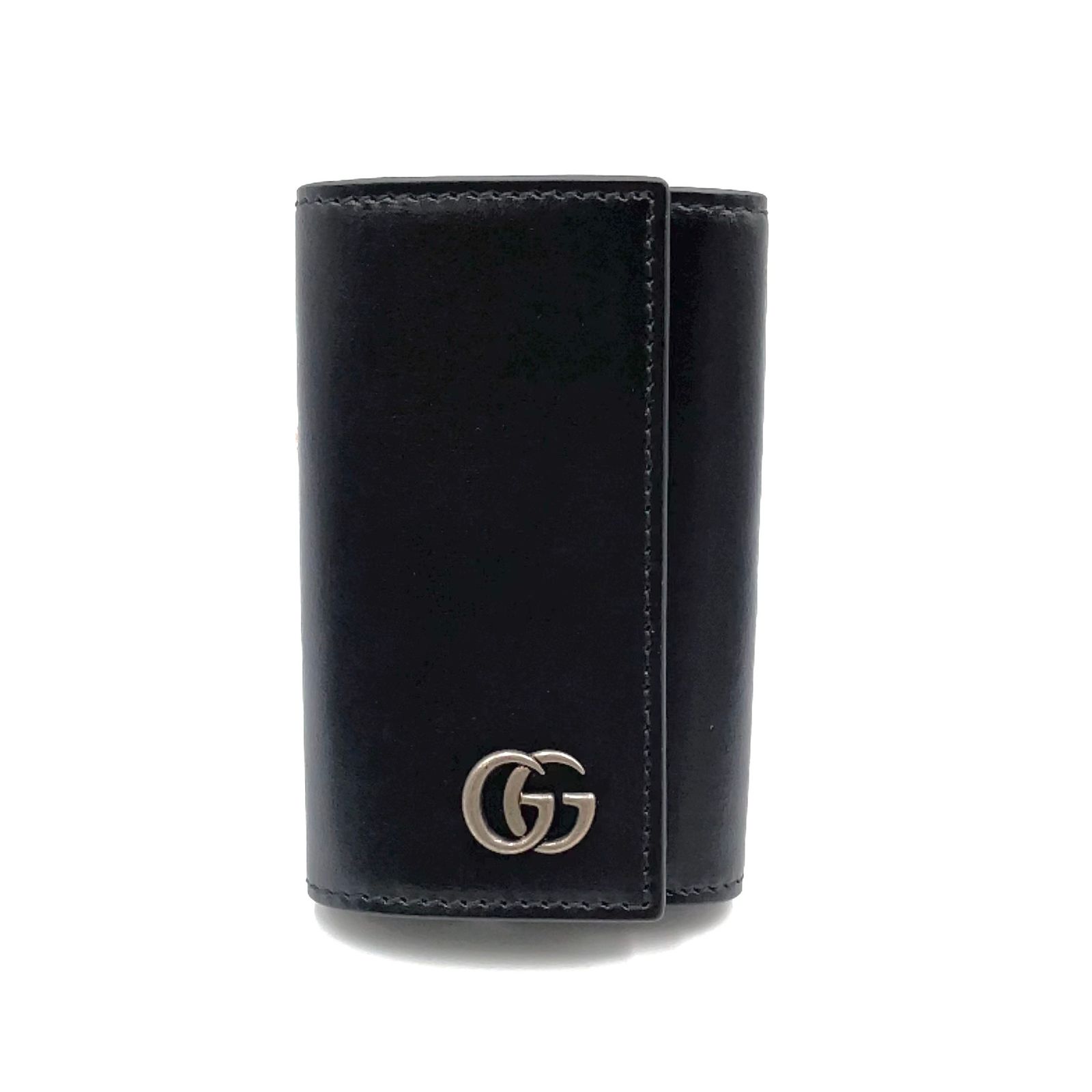 新着】GUCCI GGマーモント レザー ブラック キーケース シルバー