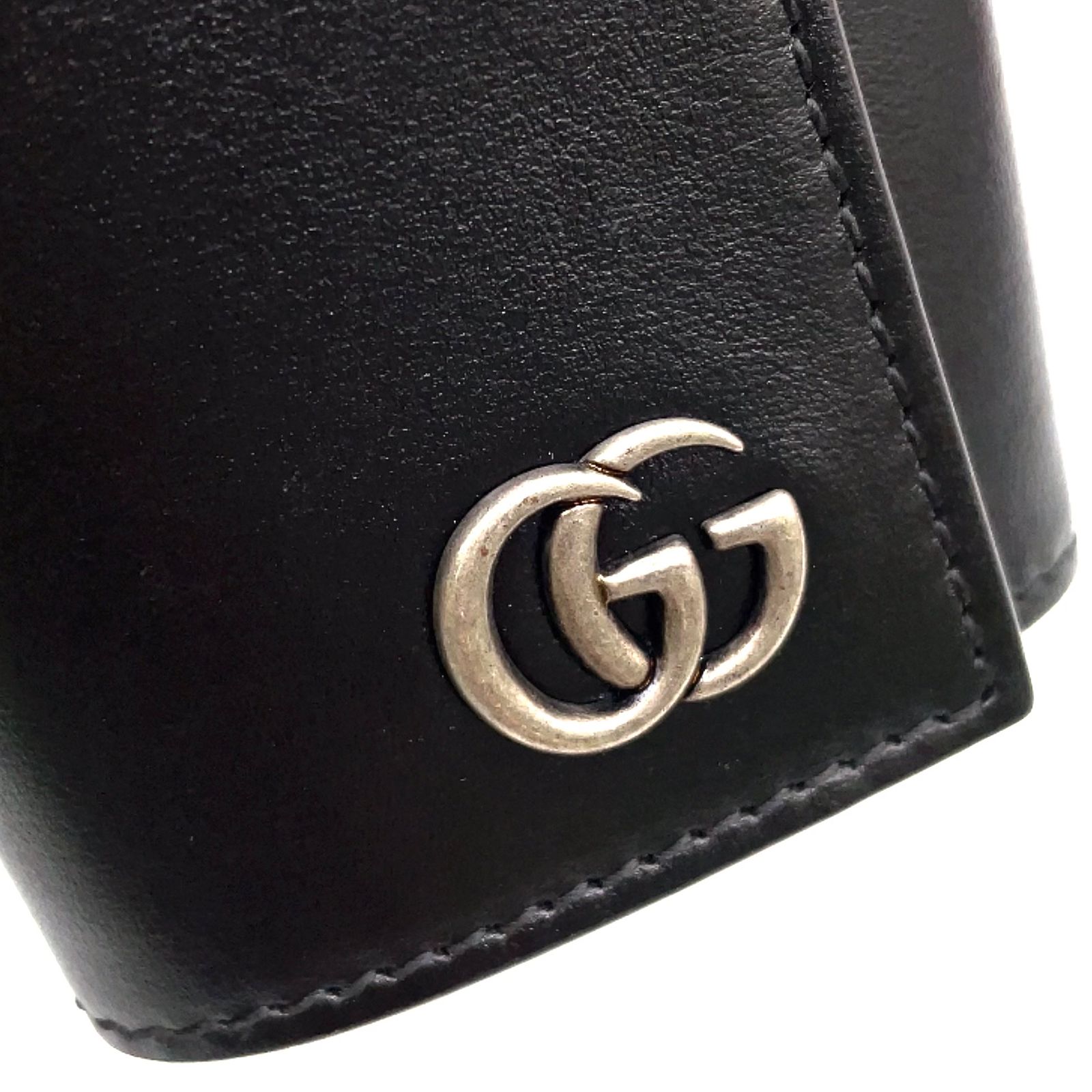 新着】GUCCI GGマーモント レザー ブラック キーケース シルバー