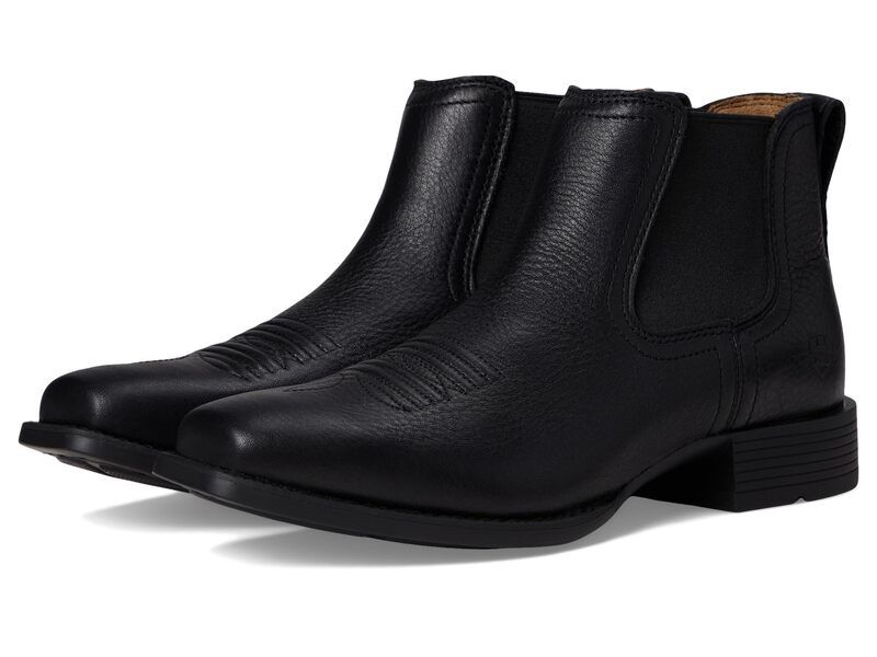 アリアト メンズ シューズ ブーツ・レインブーツ Ariat Booker Ultra Square Toe Western Boots Black Deertan ブラック