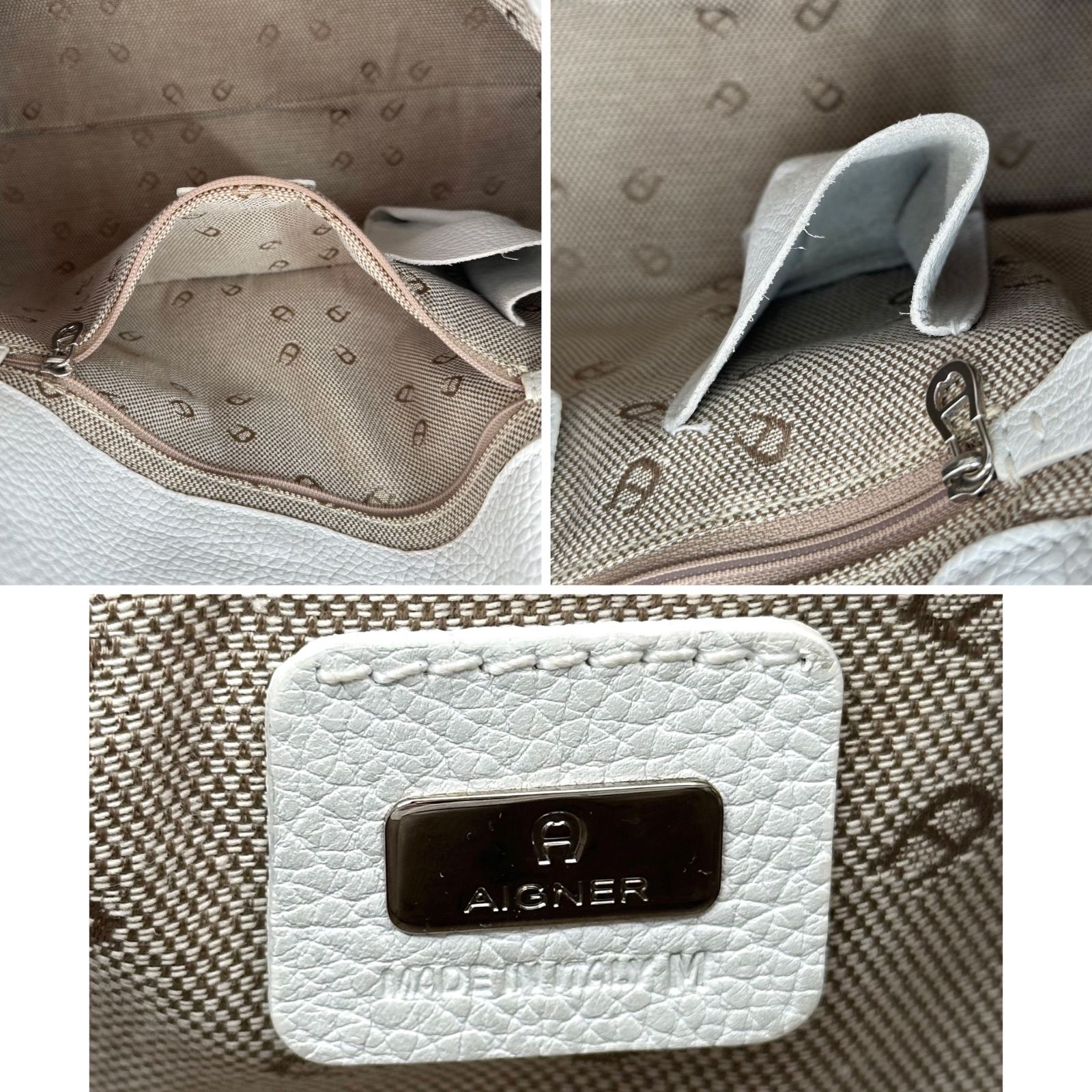 B5764】 AIGNER アイグナー ワンショルダーバッグ レザー シボ革