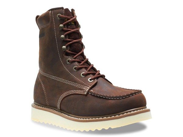ウルヴァリン メンズ シューズ ブーツ・レインブーツ Tシャツ ブーツ Wolverine Loader Steel Toe Work Boot Dark Brown ブラウン