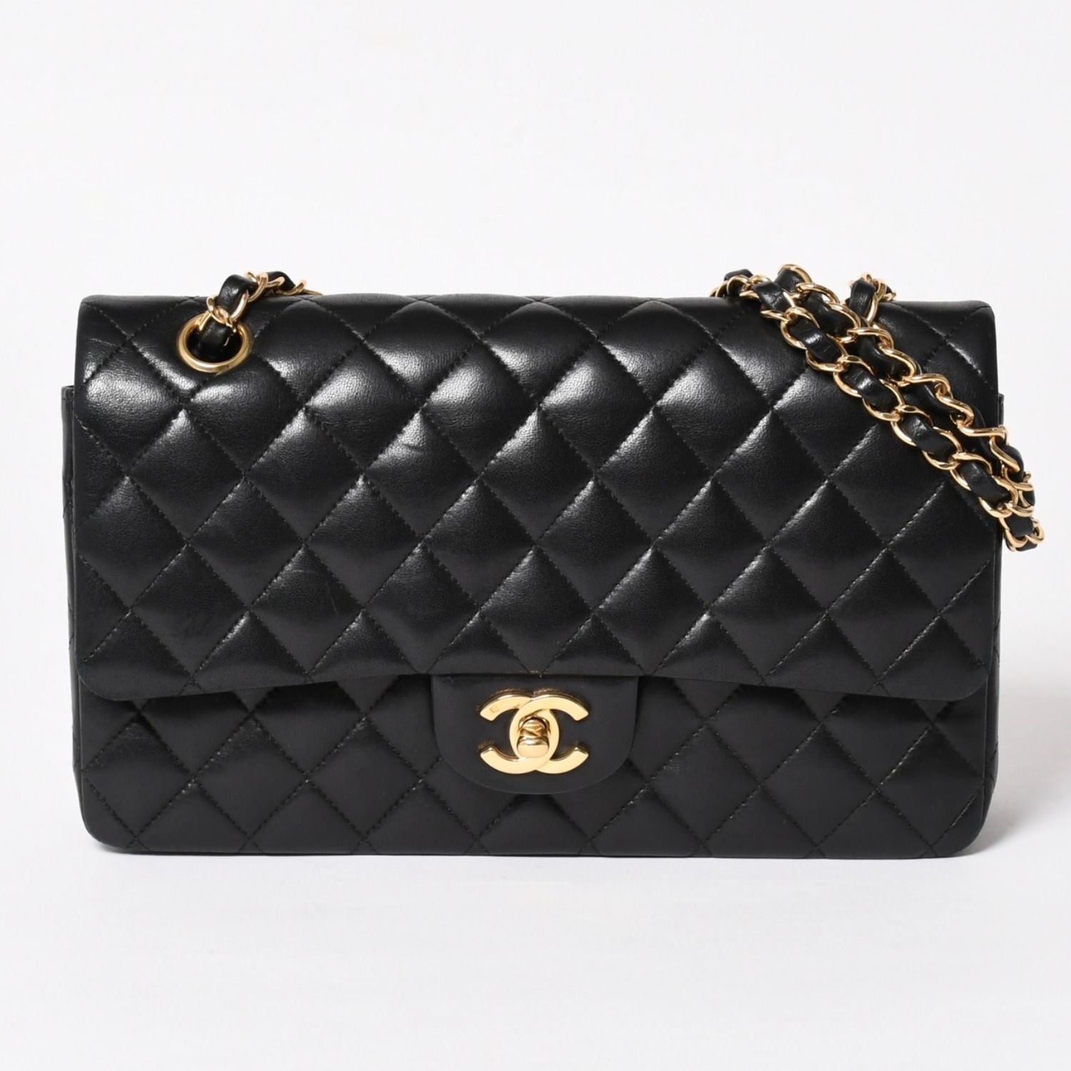 美品　CHANEL マトラッセ25 ラムスキン Wフラップ 4番台 CHANEL シャネル マトラッセ25 Wフラップ Wチェーンショルダーバッグ