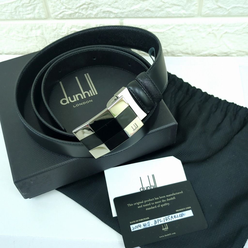 dunhill ダンヒル　レザー　牛革 ベルト BK　イタリア製　42/107