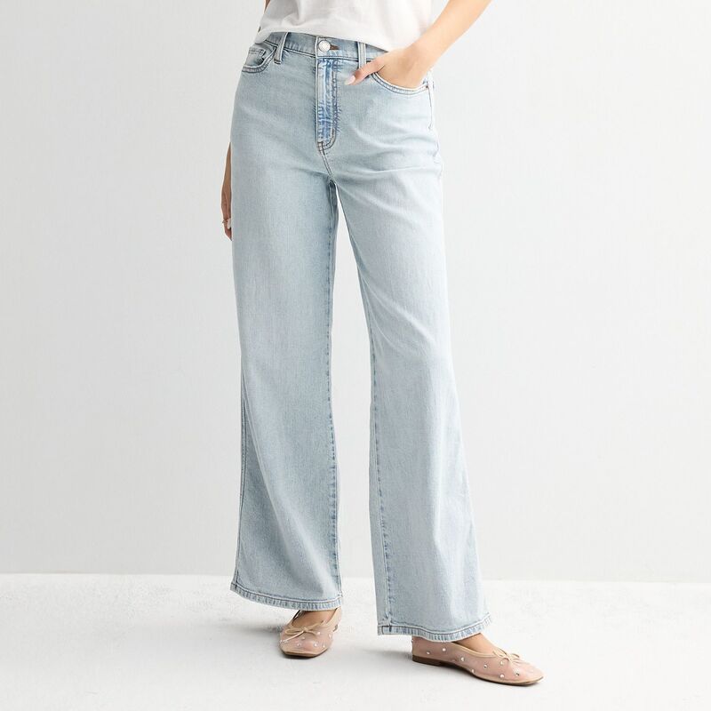 エスオー レディース ボトムス デニムパンツ ワイドレッグ ジーンズ Juniors SO High Rise Baggy Wide Leg Jeans Light