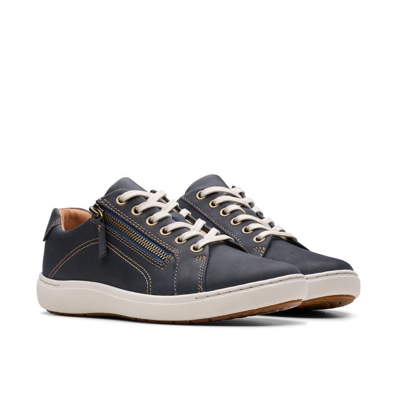 クラークス レディース シューズ スニーカー レース Clarks Nalle Lace Navy Nubuck ネイビー