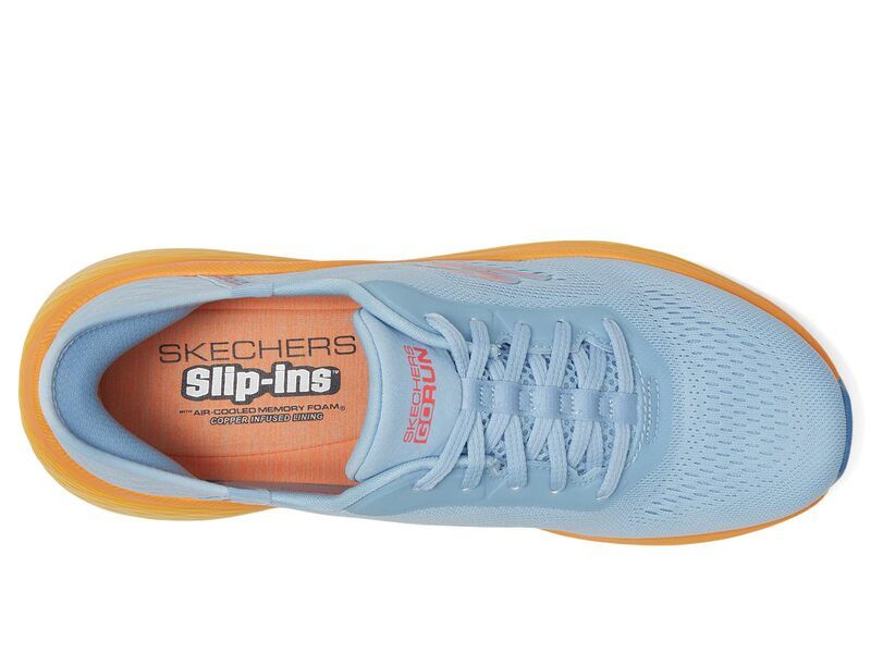 スケッチャーズ レディース シューズ スニーカー レース SKECHERS Max Cushioning Elite 20 Solace Hands Free SlipIns BlueOrange ブ