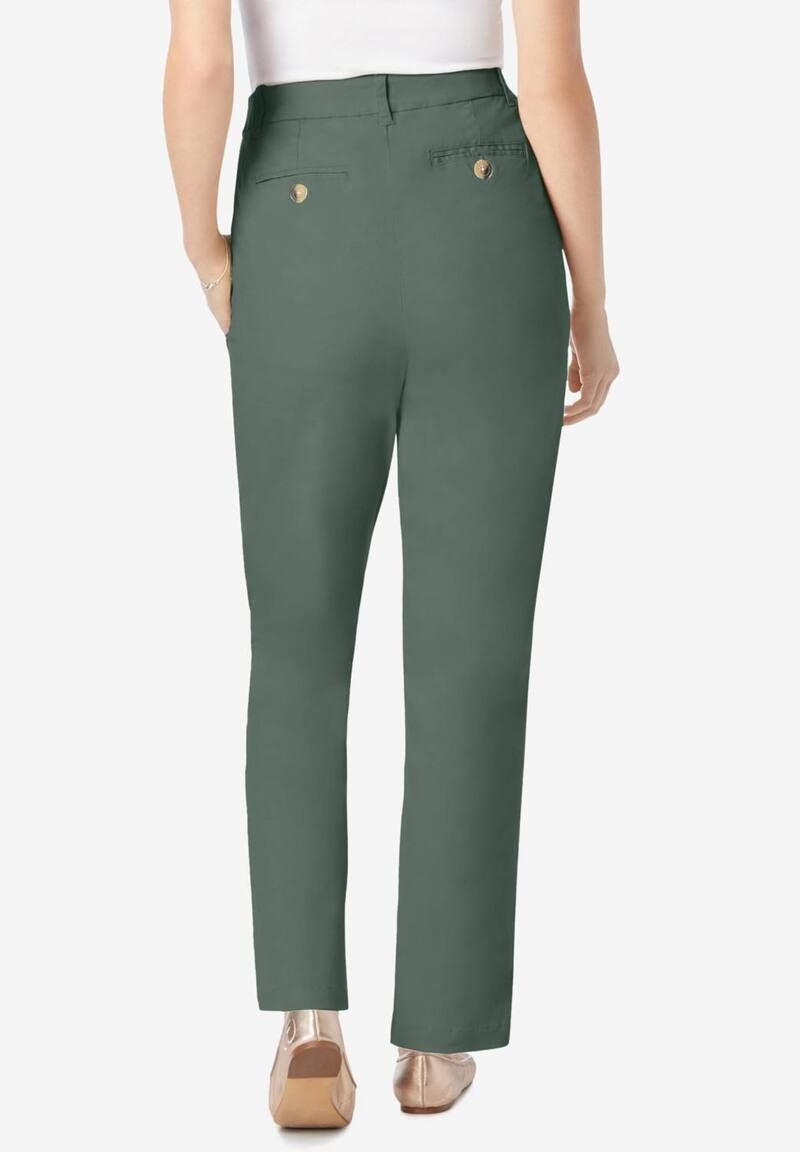 ウーマン ウィズイン レディース ボトムス カジュアルパンツ プラスサイズ Woman Within Plusize Adjustable WaistraightLeg Chino Navy ネイビー