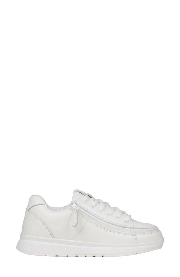 ビリーフットウェア レディース シューズ スニーカー プラスサイズ BILLY Footwear Comfort Plush Zip Around Sneaker White Leather ホワイト