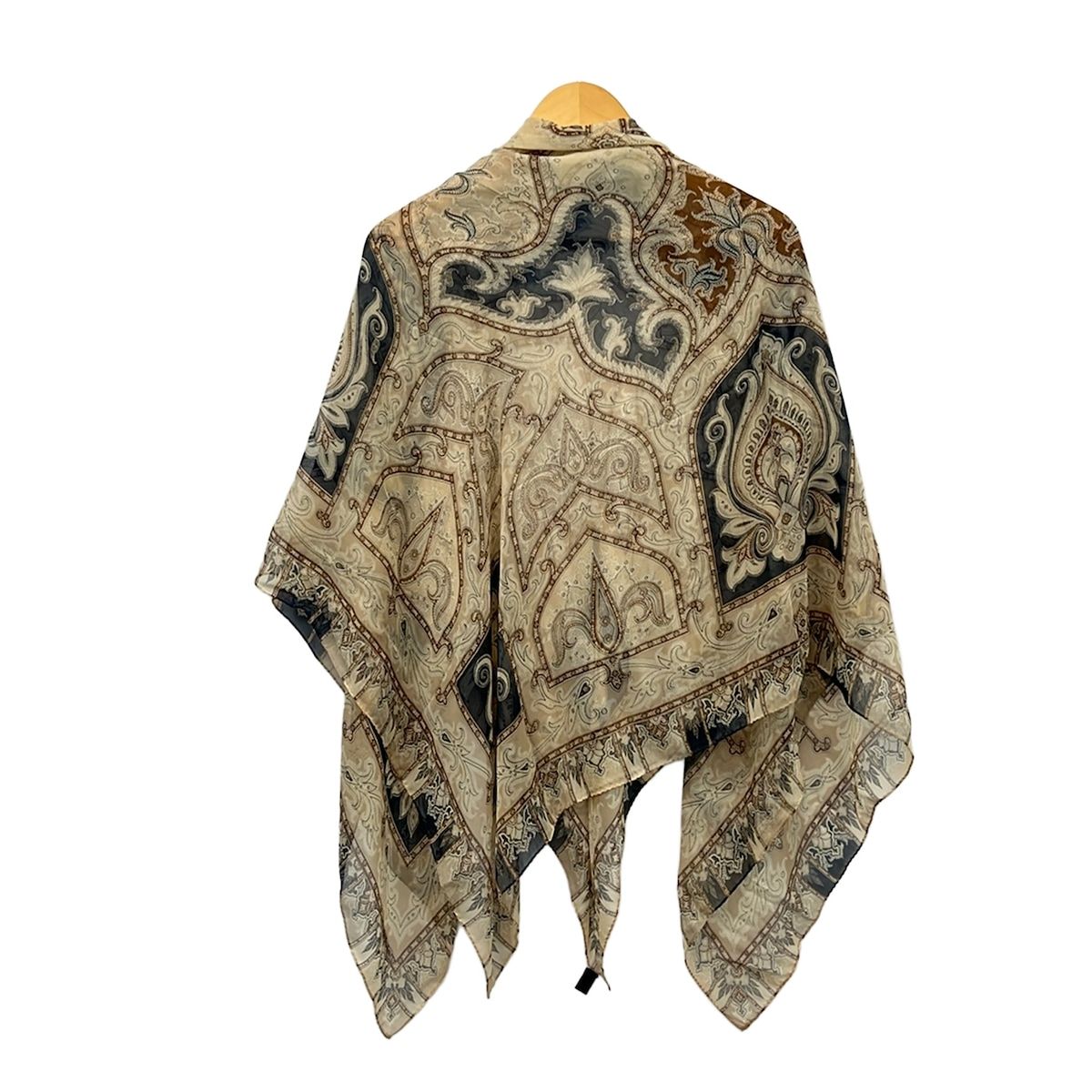 ETRO(エトロ) ストール(ショール)美品 ベージュ×ダークブラウン