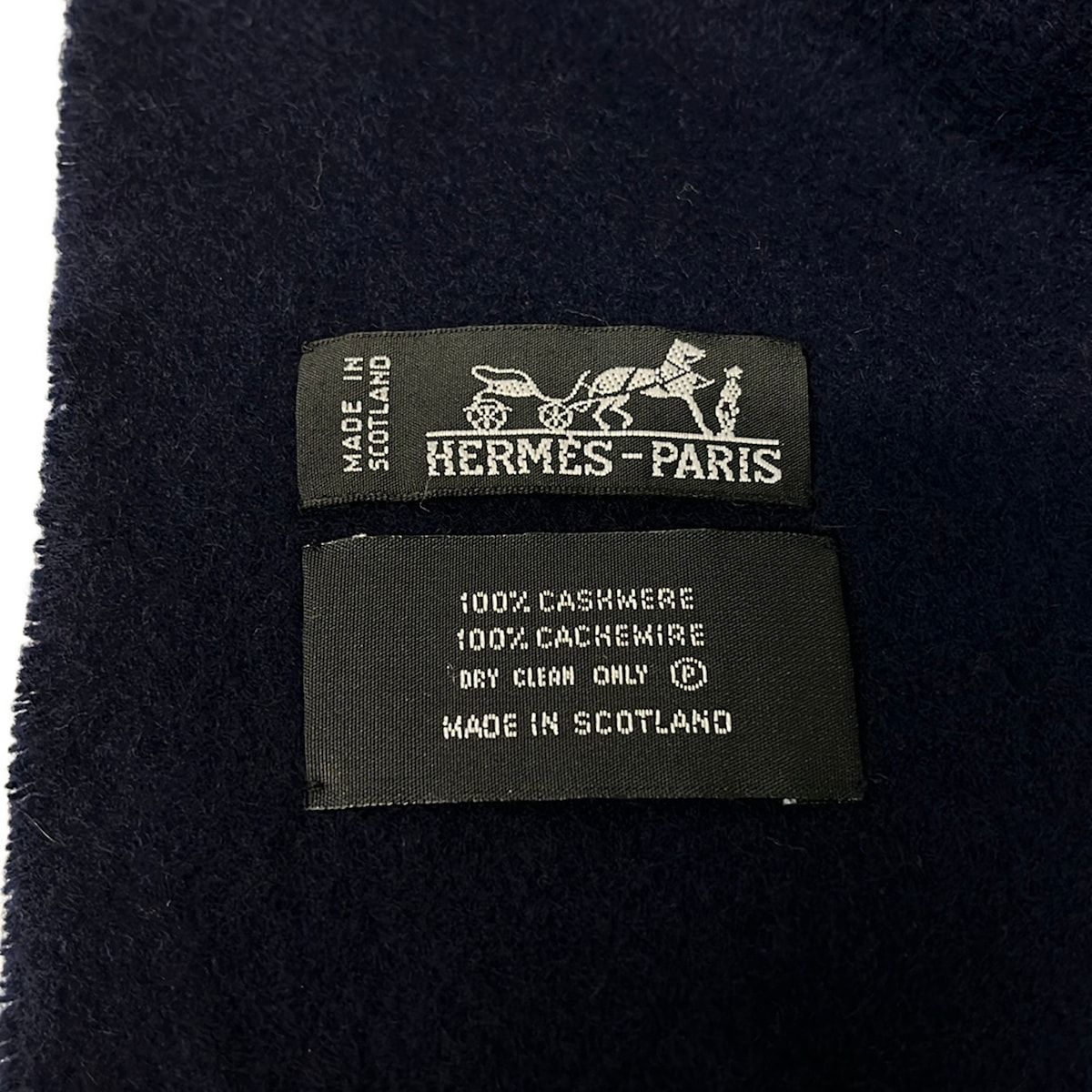 HERMES(エルメス) ストール(ショール)美品 - ダークネイビー カシミヤ