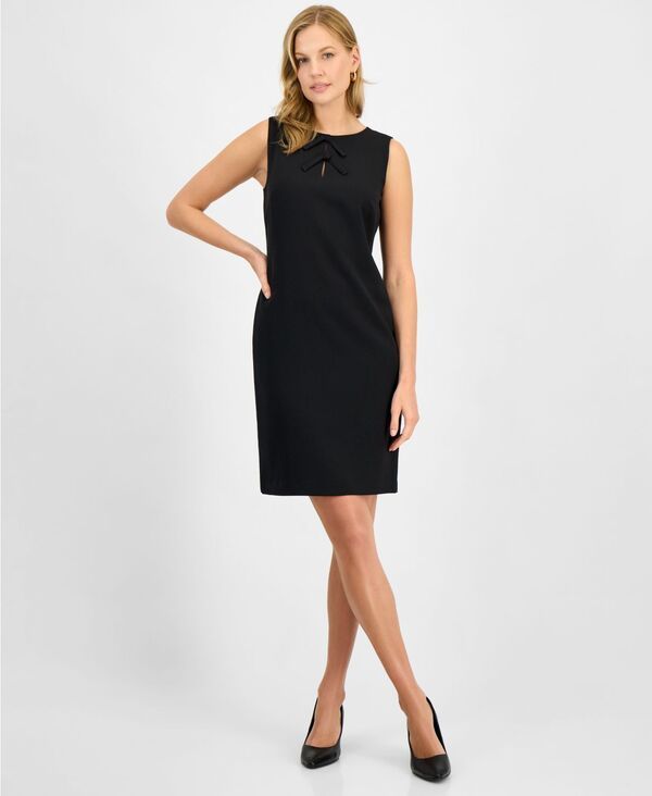 カスパール レディース トップス ワンピース プチ ノースリーブ Kasper Womens Bow Sleevelessheath Dress Regular Petite Black ブラック